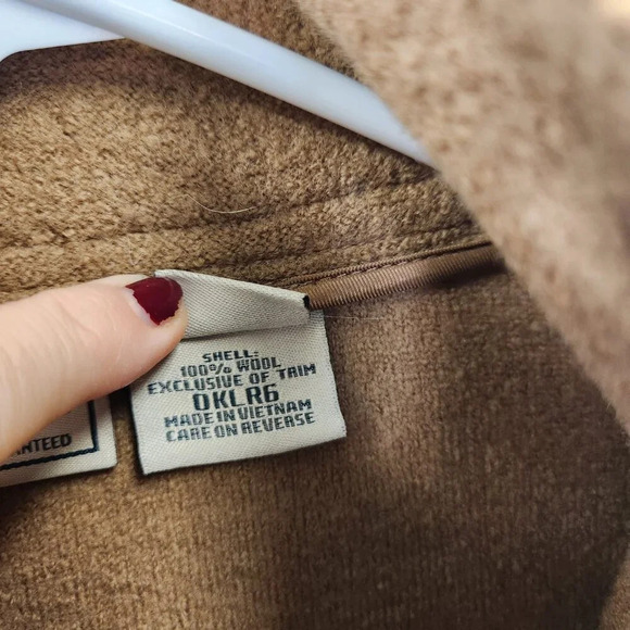 LL Bean Womens Beige  Wool Coat Size 1X - Picture 5 of 11
